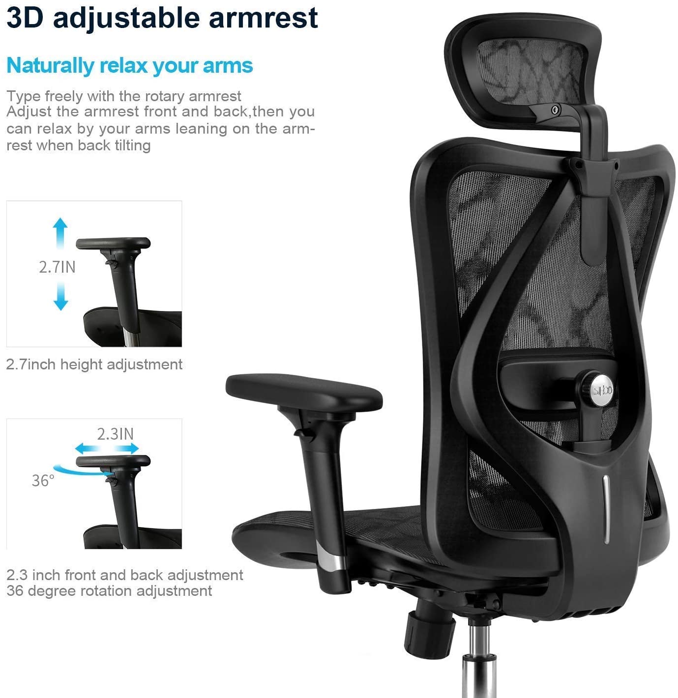 Sihoo Ergonomic Office Chair - Armrest 